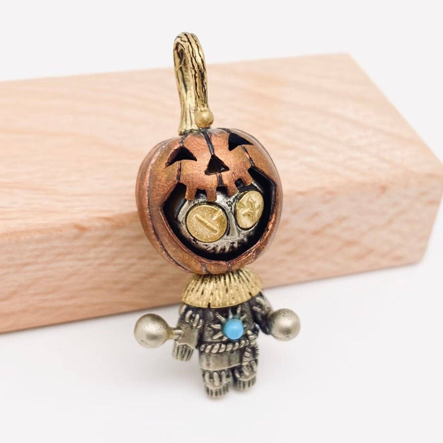 Pumpkin Head Doll Charm Pendant Necklace