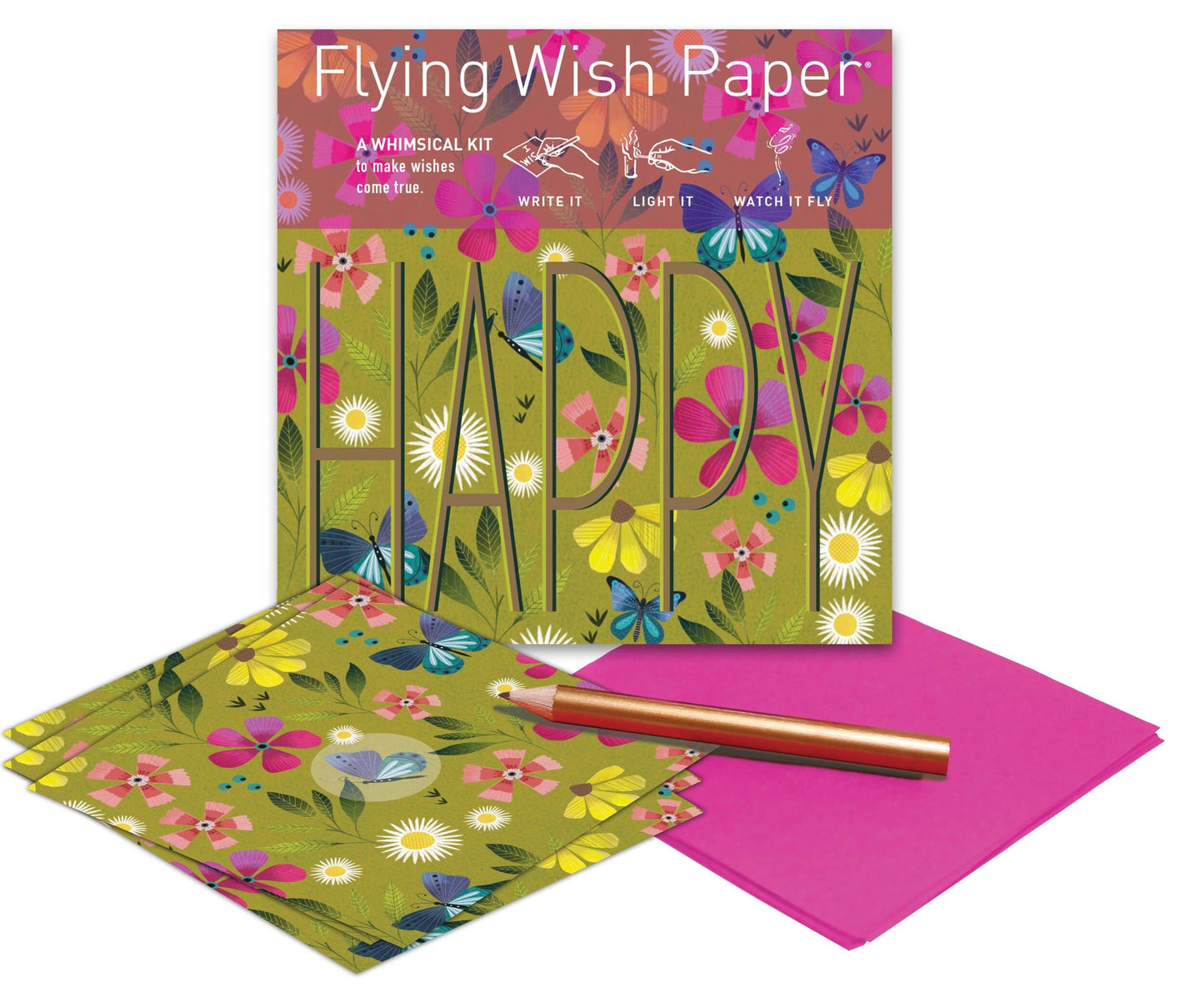 Flying Wish - HAPPY Mini kit with 15 Wishes + accessories