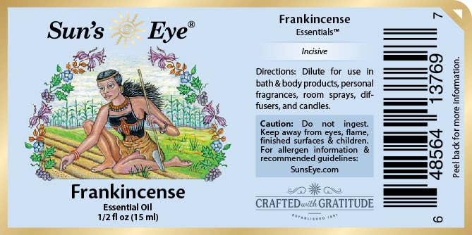 Sun's Eye - Frankincense Essential Oil: .5 fl oz