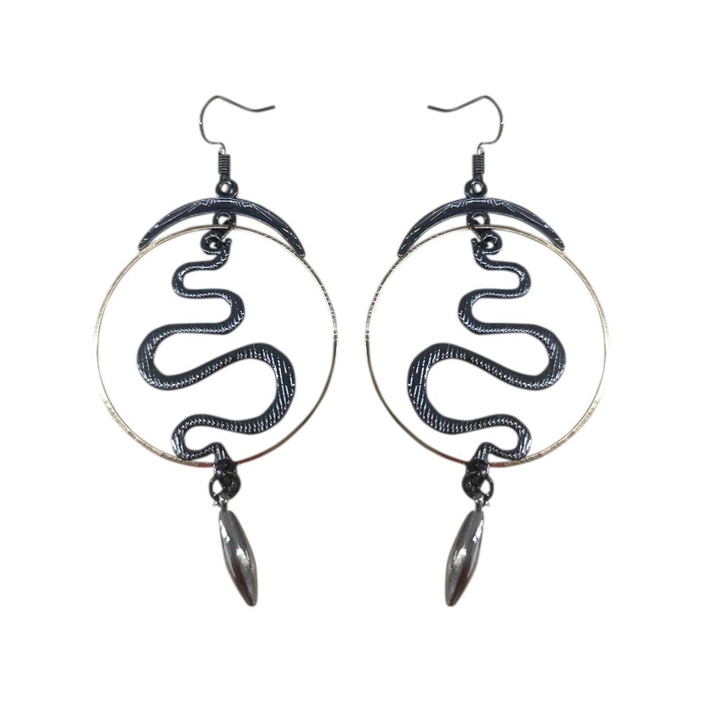 Earrings - Retro Geometric Snake