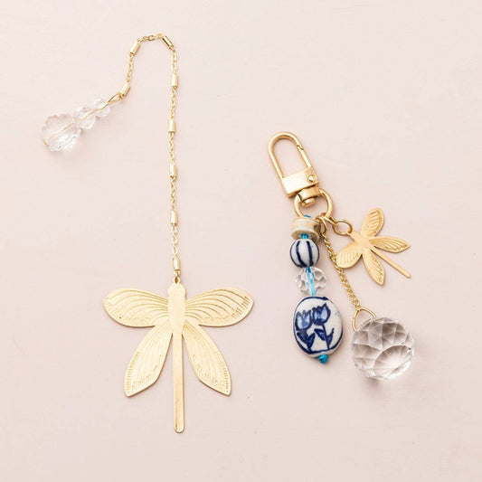 Bookmark & Keychain Set - Dragonfly/Inspiration