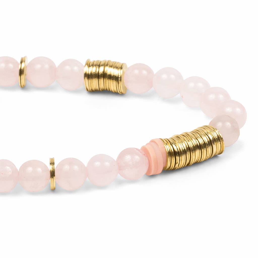 Intermix Stone Stacking Bracelet - Rose Quartz