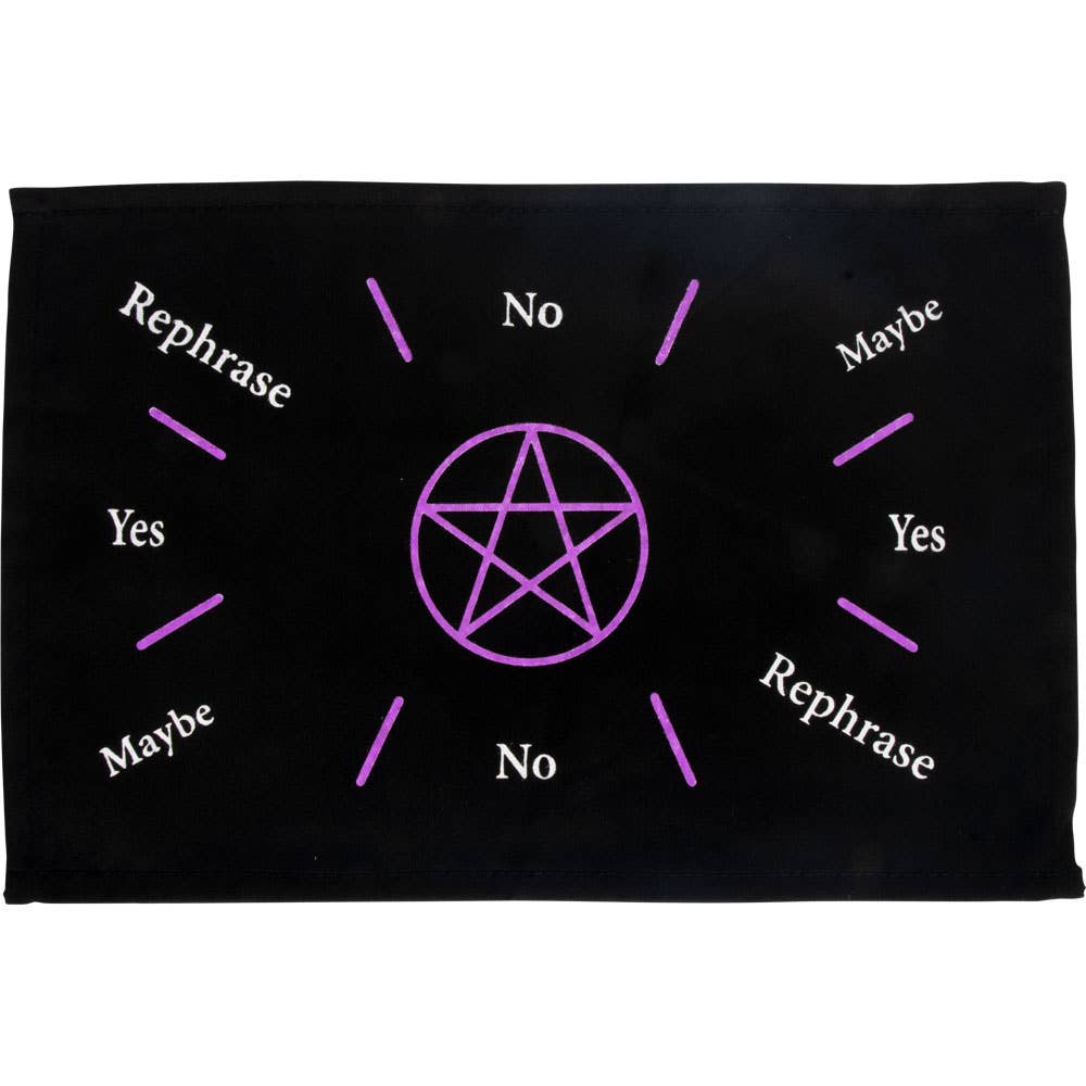 Printed Cotton Pendulum Mat - Pentacle Purple