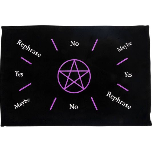 Printed Cotton Pendulum Mat - Pentacle Purple