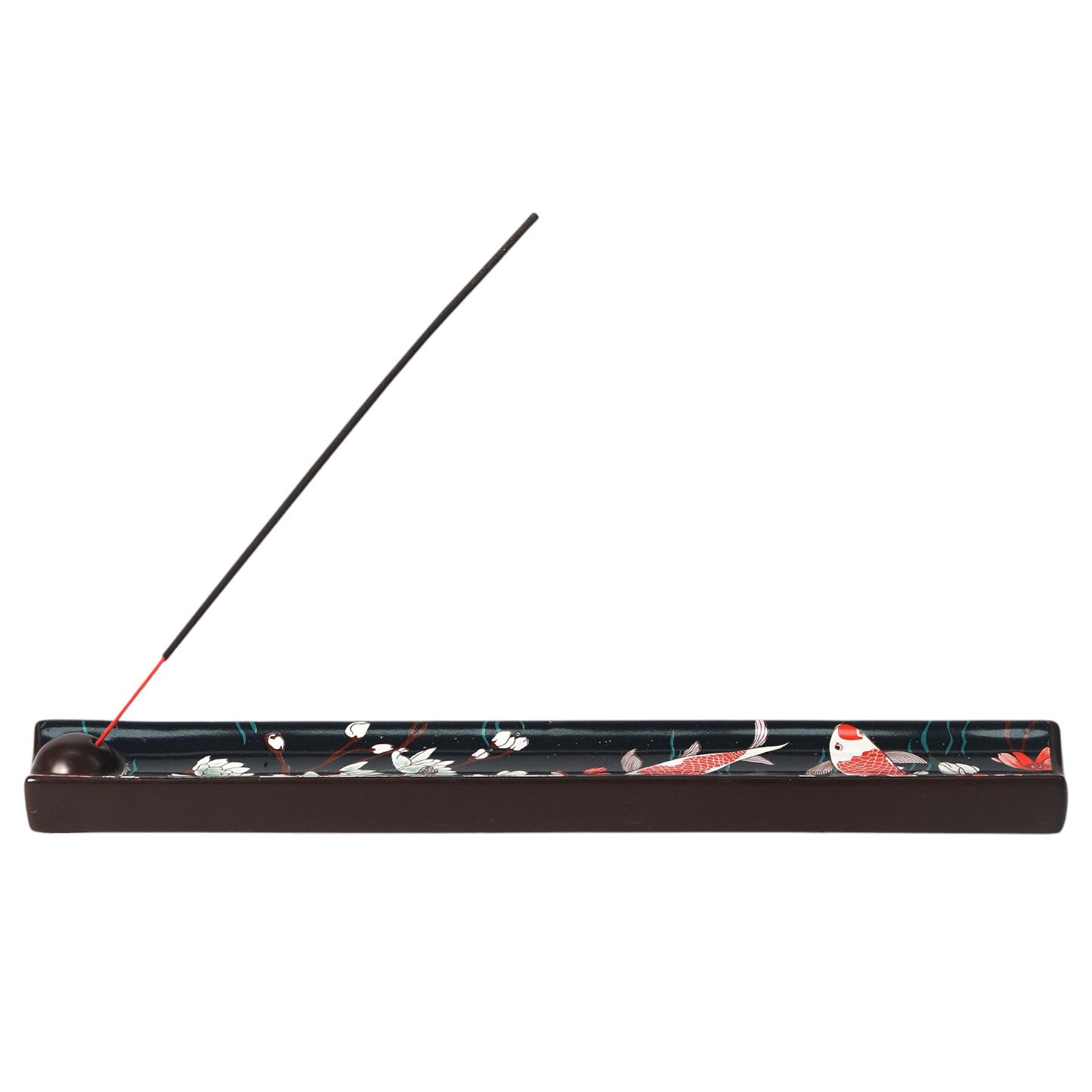 Ceramic Incense Holder 9 inch L Japanese Koi Fish