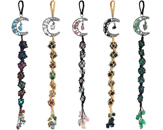 Chakra Moon Macrame Hanging