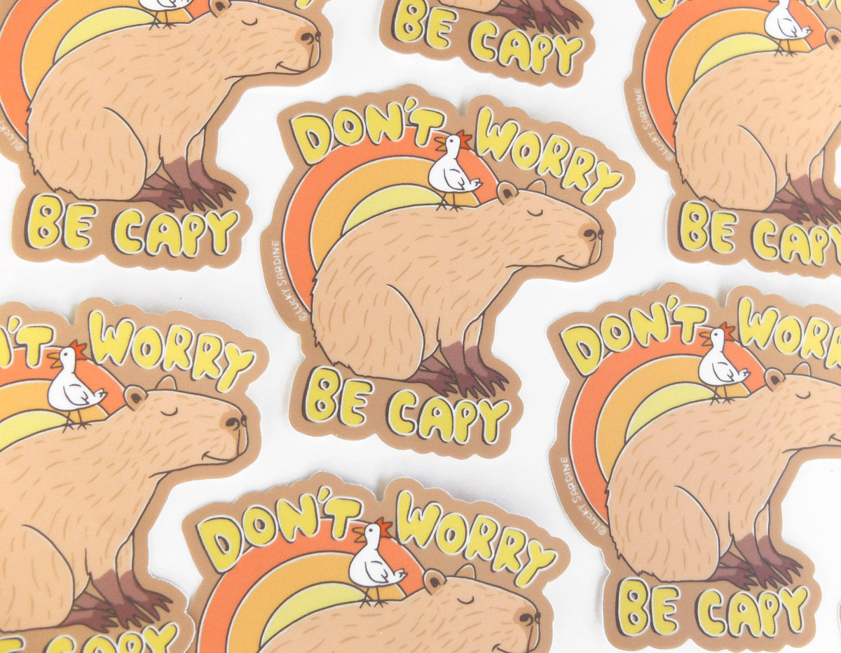 LS - Capybara Sunshine, Don't Worry Be Capy Vinyl Sticker