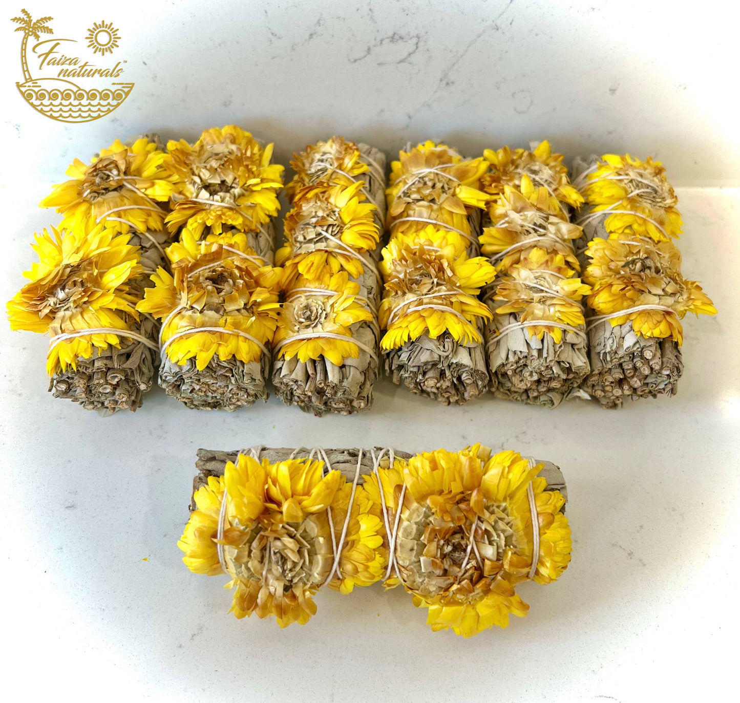 White Sage with Yellow Flowers - Smudge Bundle 4"