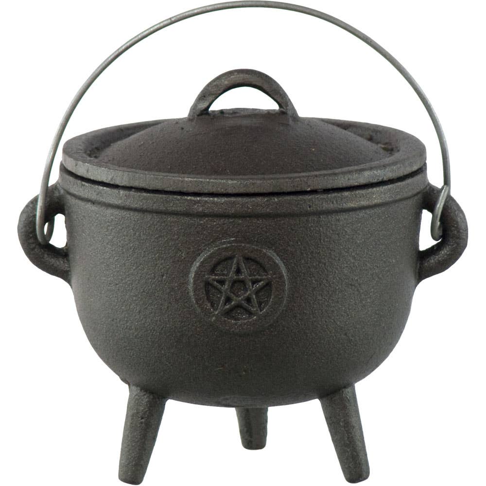 Cast Iron Cauldron Small 4.5in Pentacle