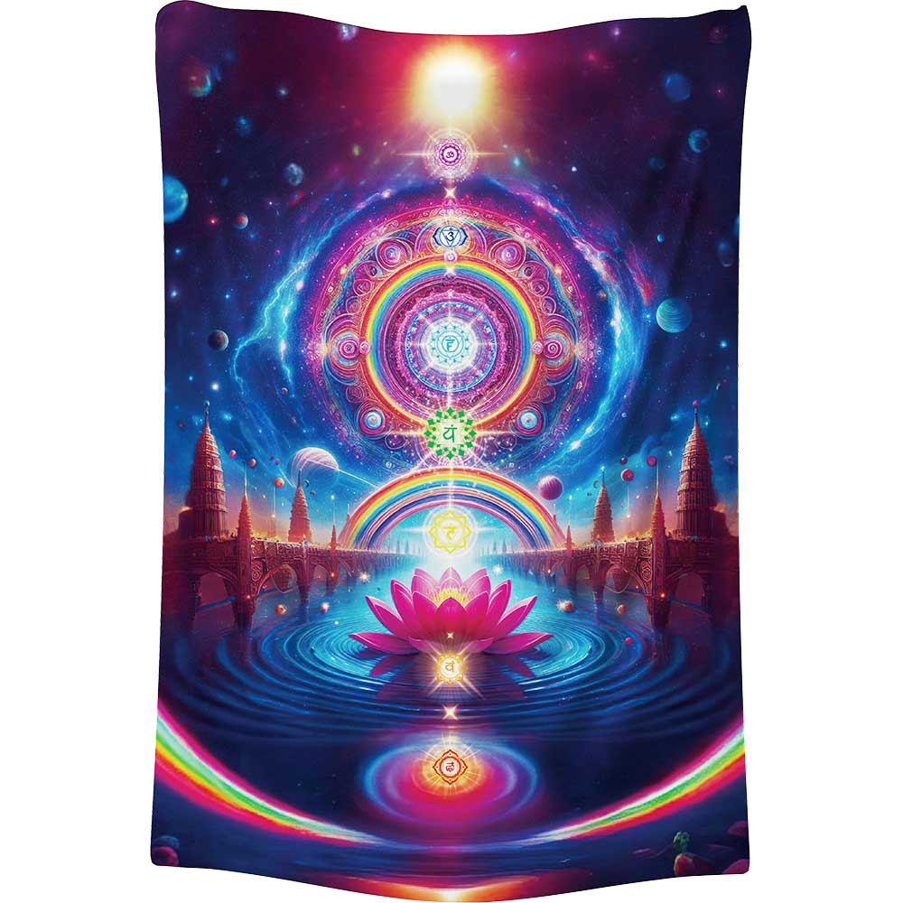 Polyester Tapestry - Lotus w/ Chakra Mandala