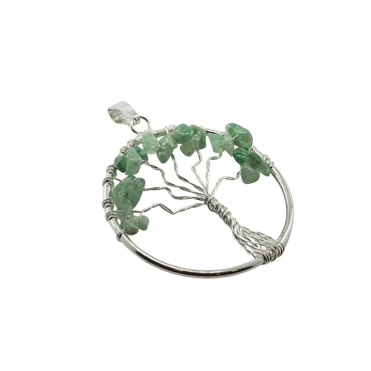 Tree of Life Gemstone Pendant Necklaces: Clear Quartz