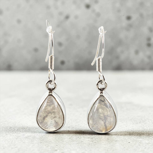 Earrings 49 - Rainbow Moonstone Sterling Silver