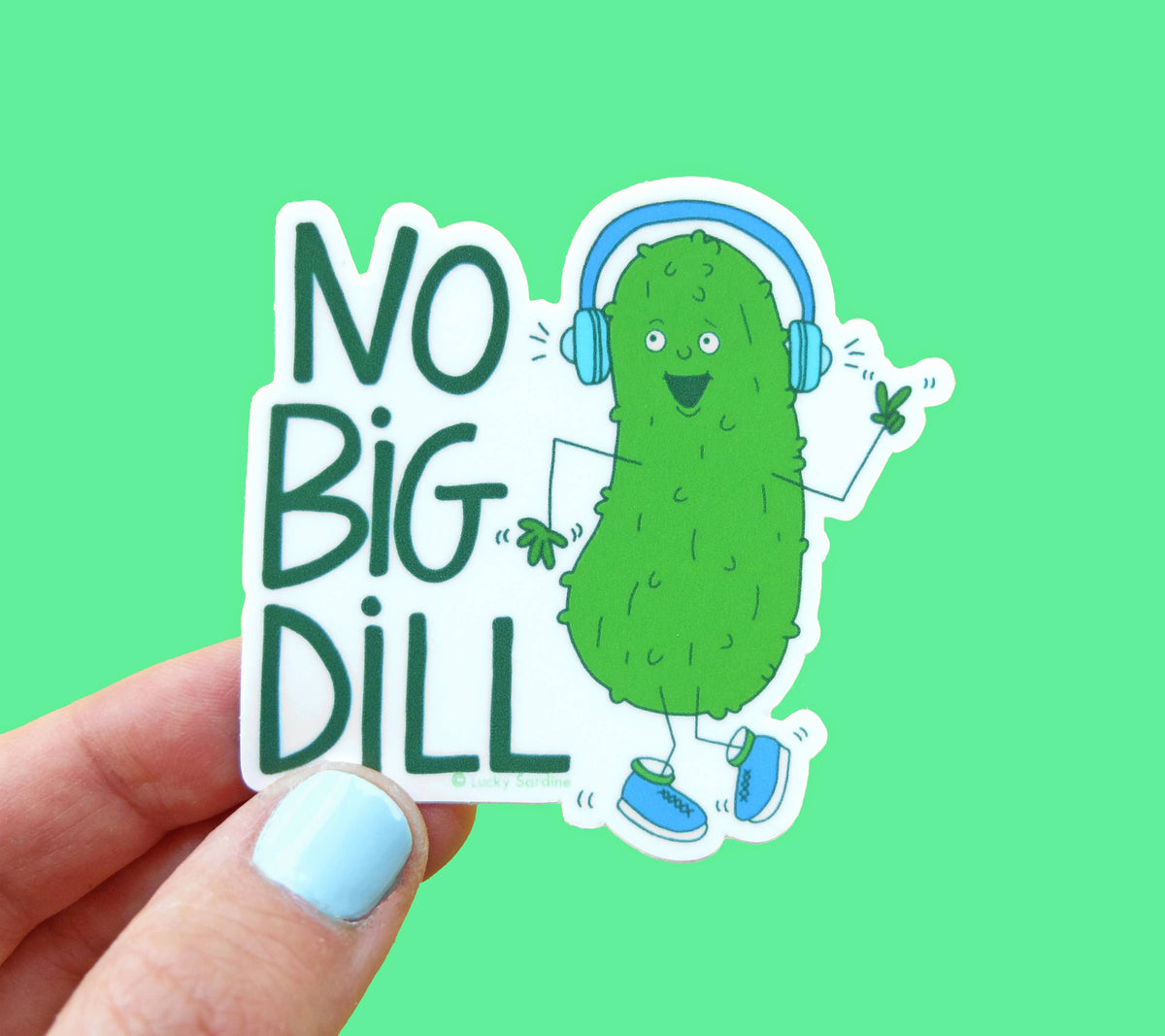 LS - Pickle No Big Dill, Retro Sneakers, Funny Vinyl Sticker