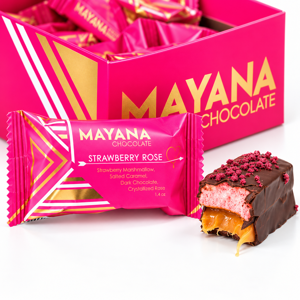 Mayana Chocolate - Strawberry Rose Mini Bar