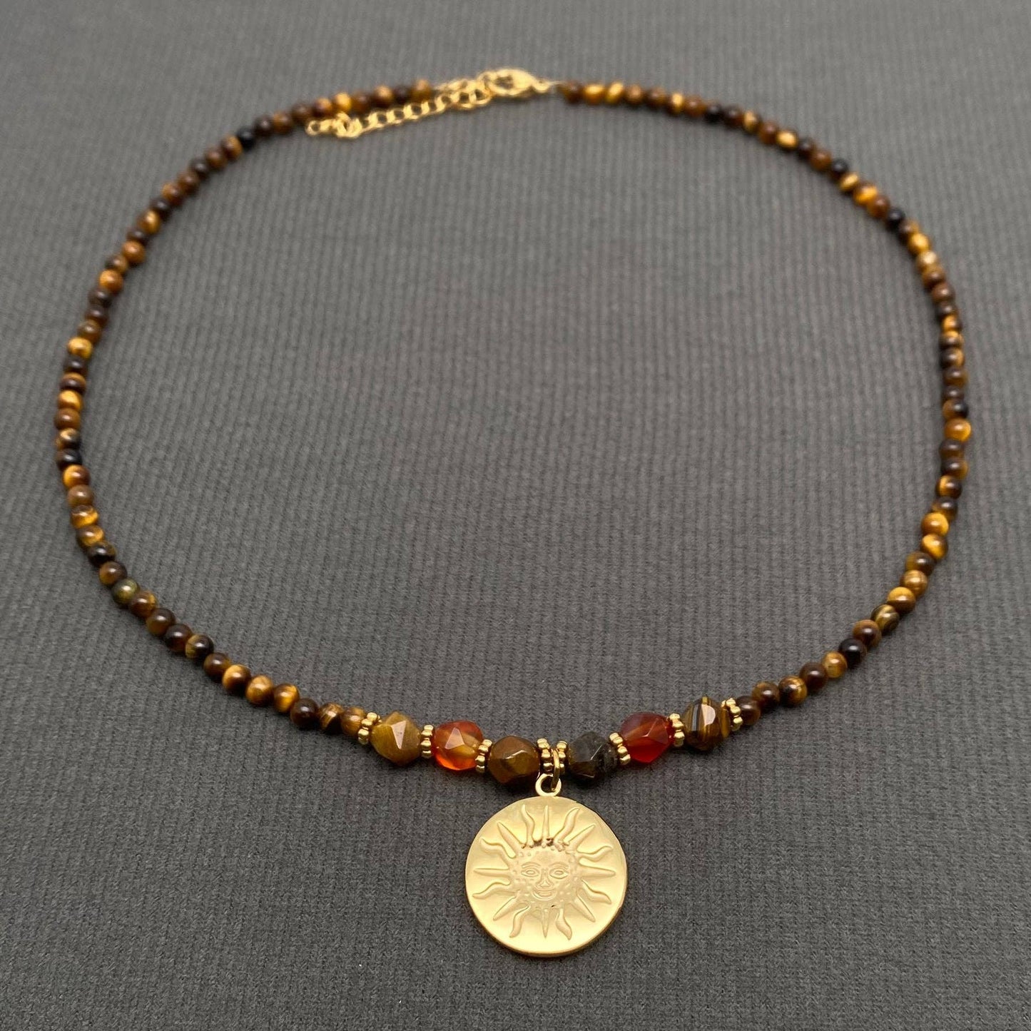 Sun Tiger's Eye Stone Necklace