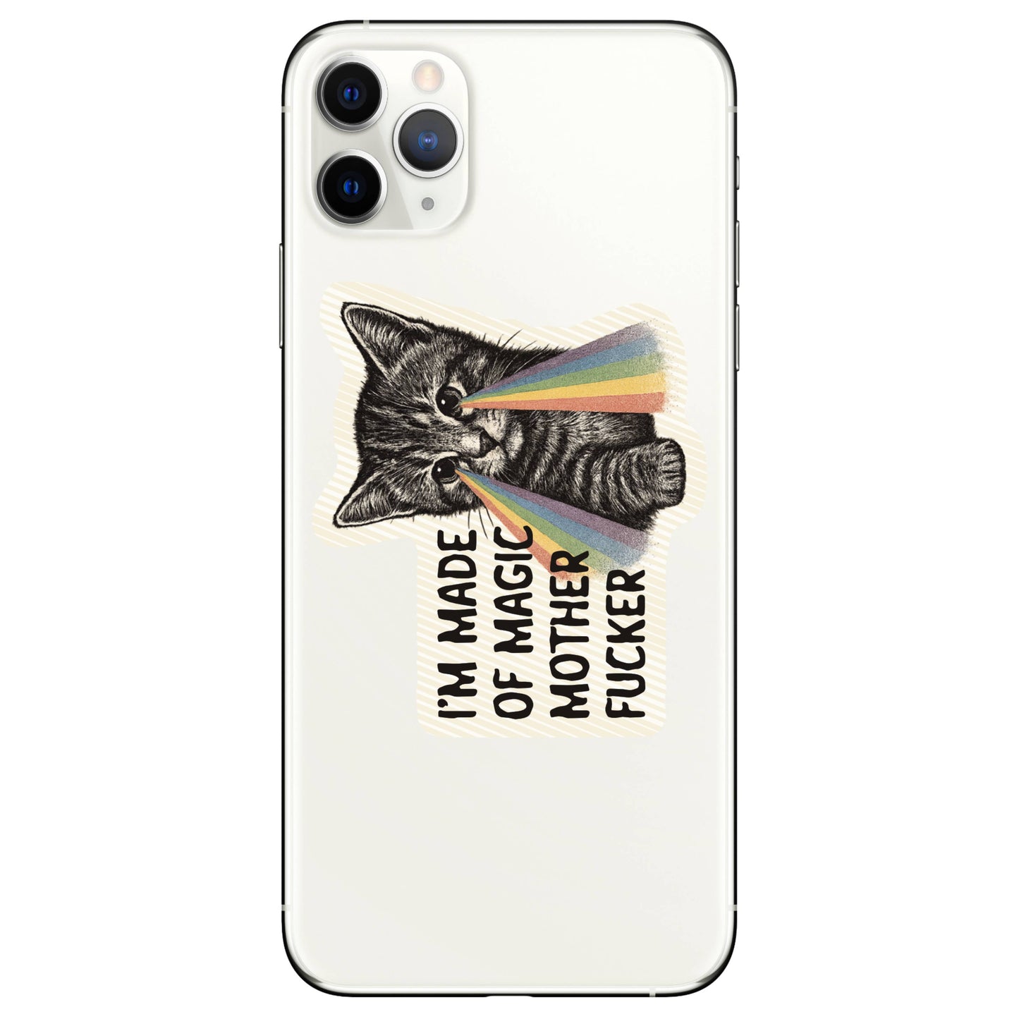JM Stickers - Magic Fuck Kitty Cat Prism Swear High Quality Vinyl Sticker