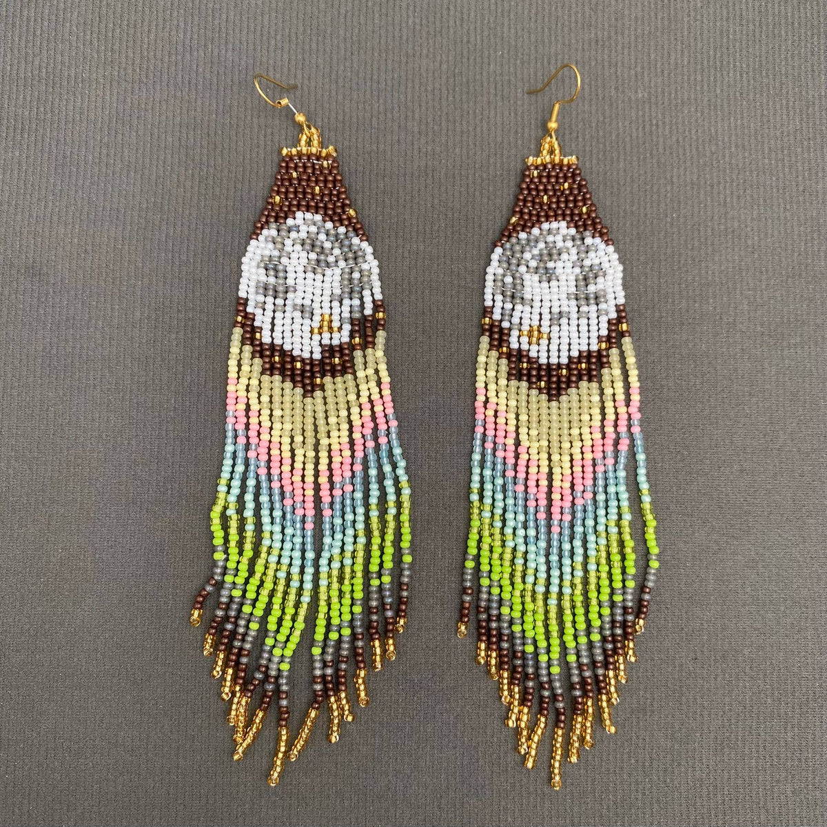 Moonlit Night Seed Beads Tassel Earrings - SB