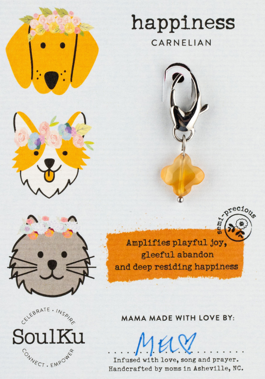 Carnelian Pet Charm for Happiness