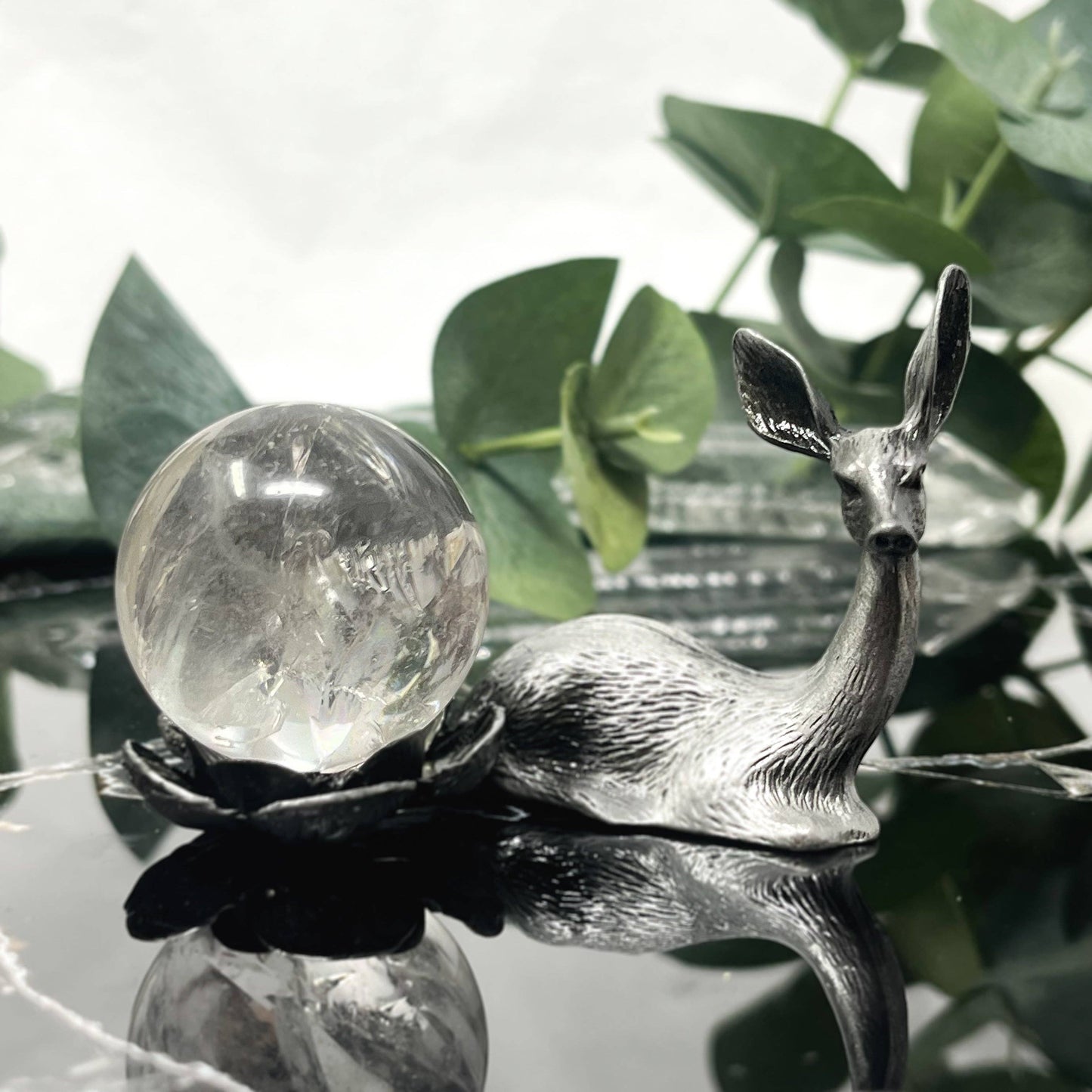 Silver Deer Sphere Stand