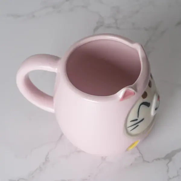 Japanese Daruma Cat Yunomi Style Tea Mug