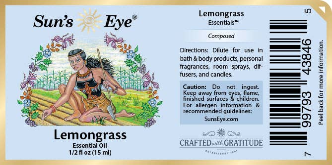 Lemongrass Essential Oil: .5 fl oz - Sun's Eye