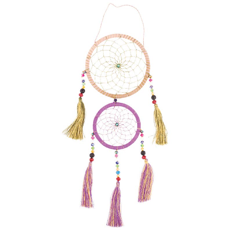 Pink Two Tier Mulit Beaded Dreamcatcher