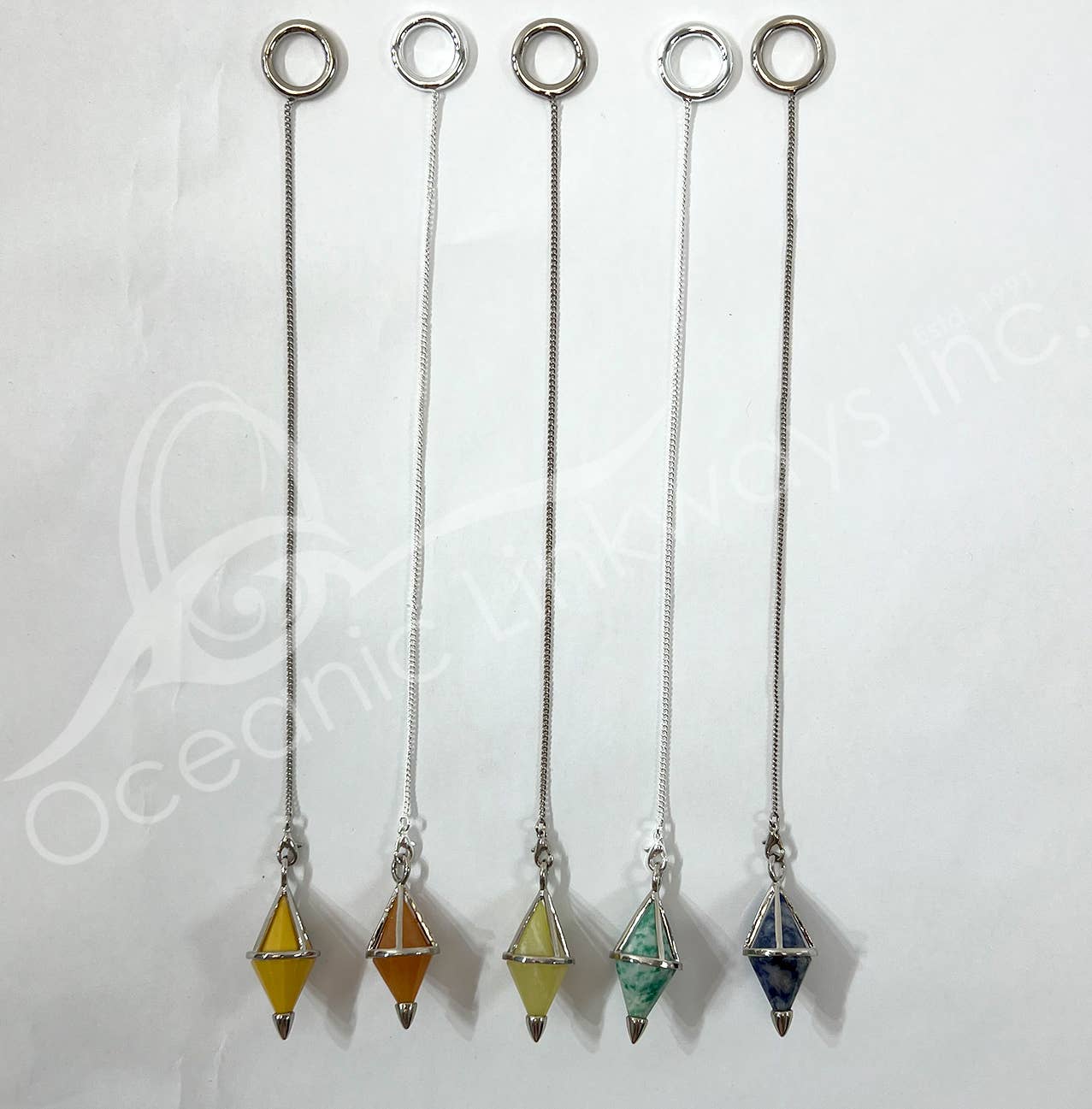 (PC)PENDULUM - MIXED STONES DOUBLE TERMINATED POINT PLAIN C