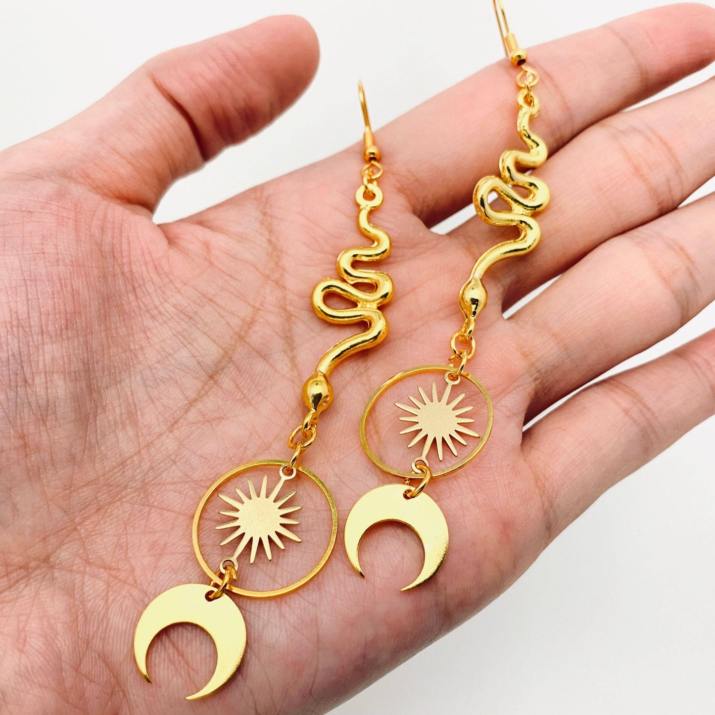 Earrings - Snake Moon and Sun Witch Gold