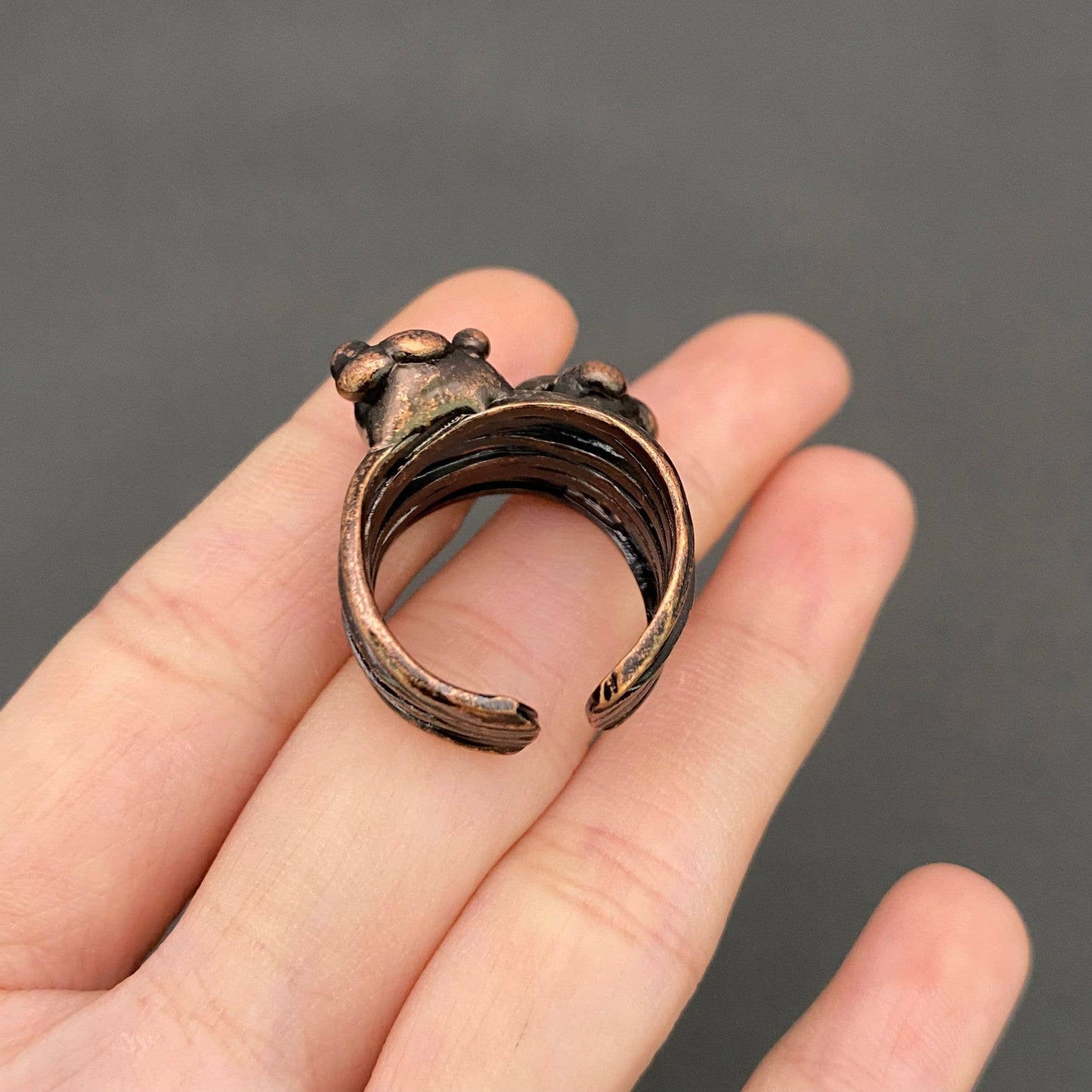 Vintage Amethyst & Rhodonite Crystal Ring