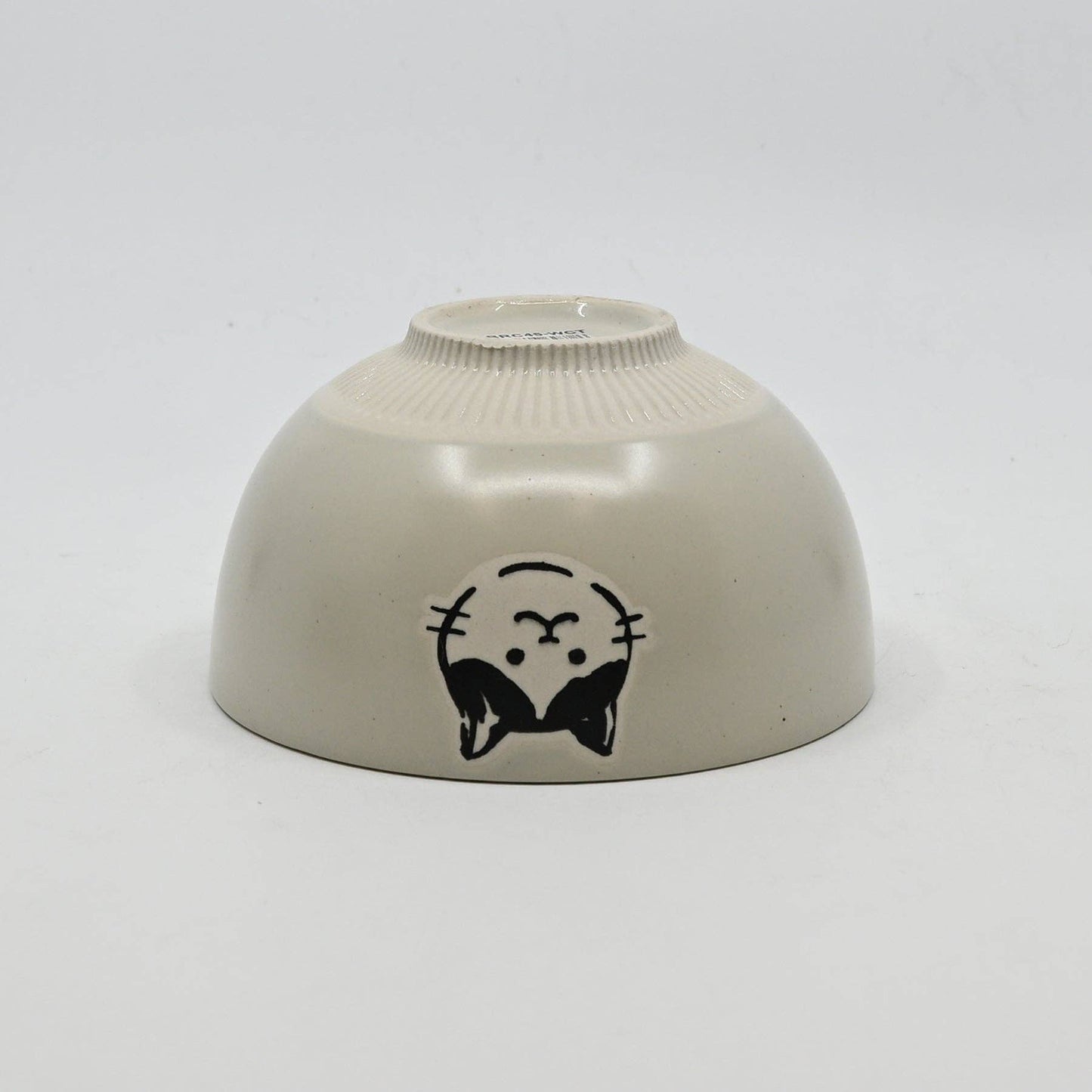Cat Design 4.5"Dia Porcelain Rice Bowl White (6/48)