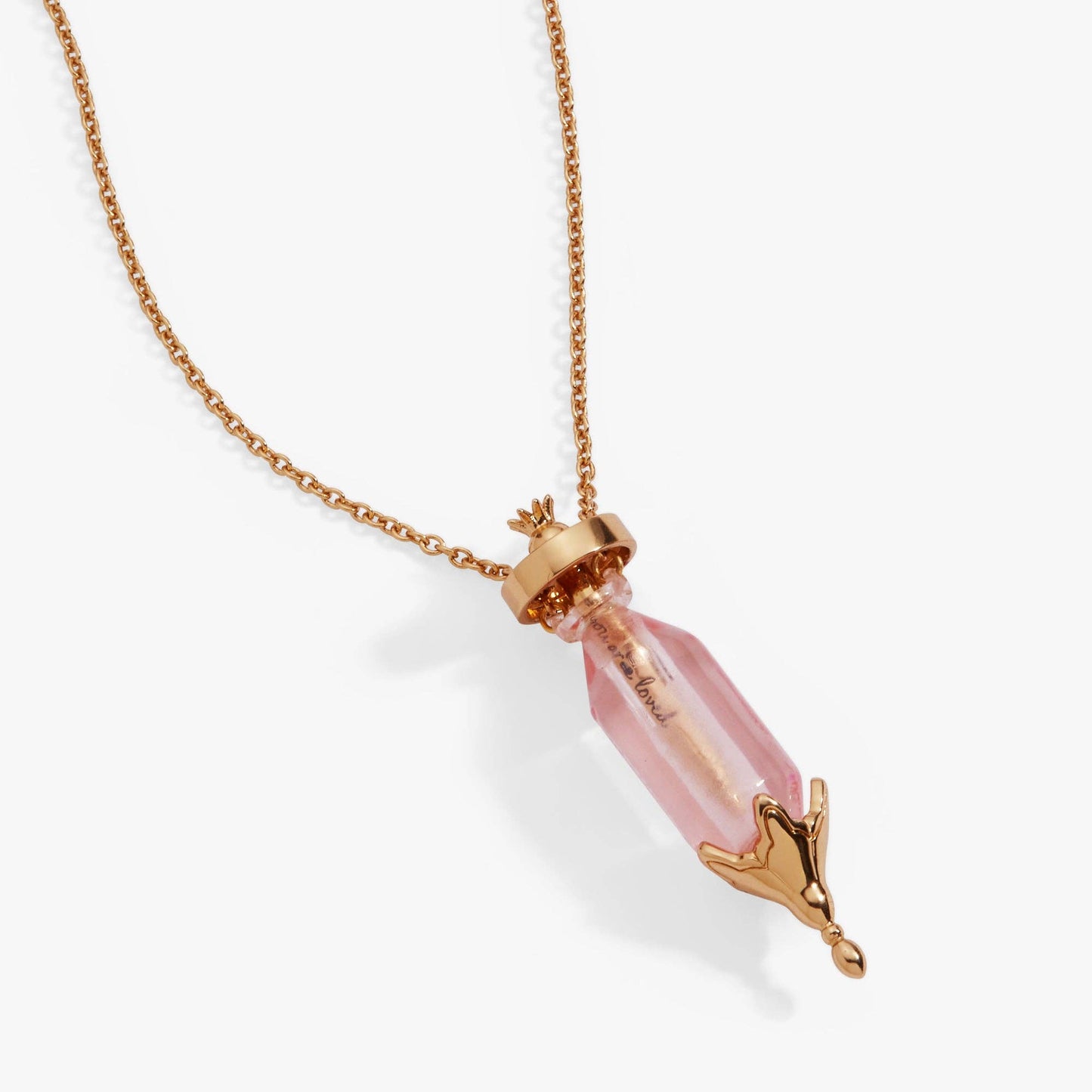 Potion Bottle Slider Necklace - You are Loved - Gold