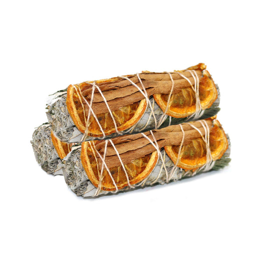 Smudge Bundle - White Sage, Cinnamon & Orange