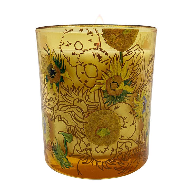 Van Gogh Sunflowers Unscented Glass Candle