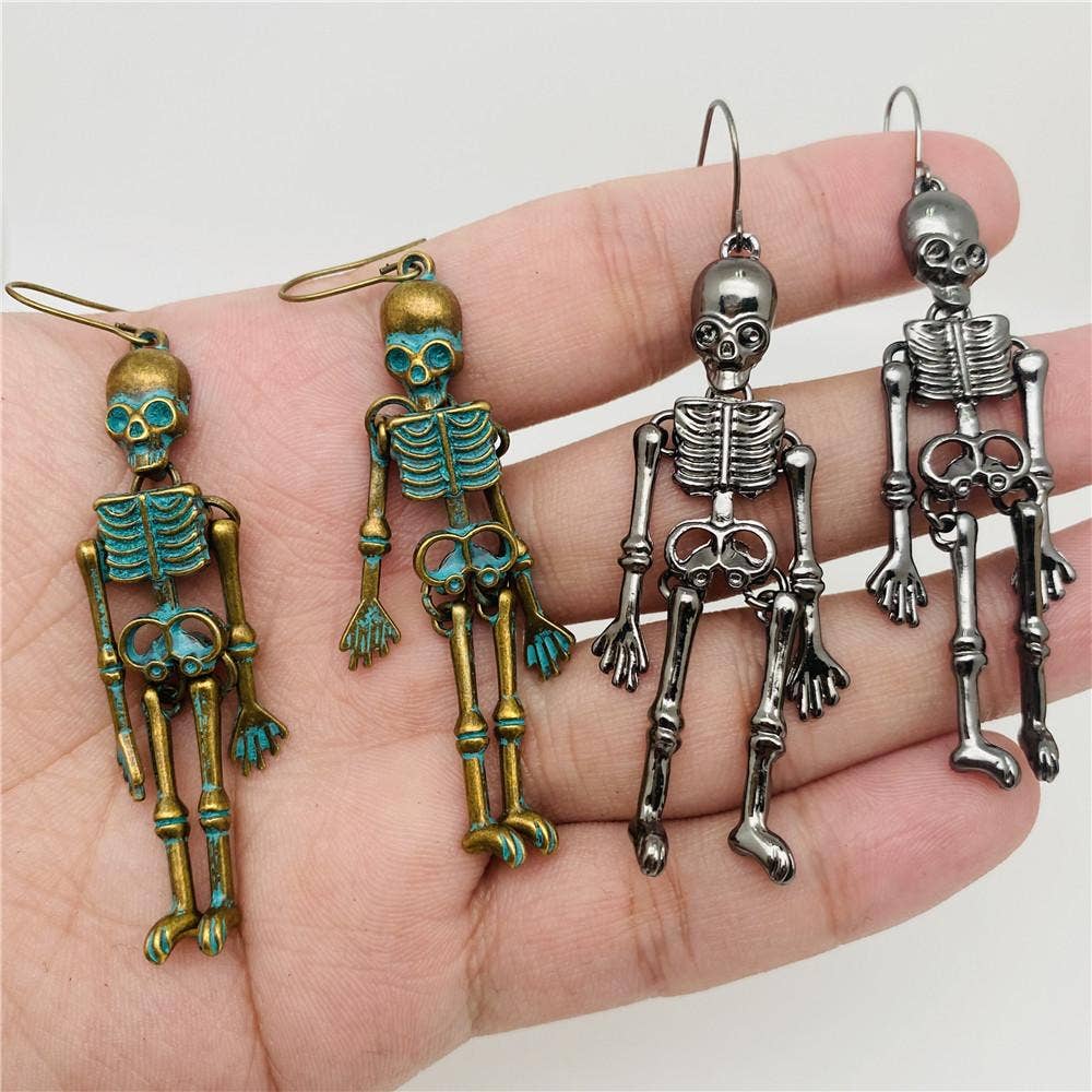 Body Skeleton Retro Skull DangleEarrings - GT: HQEF-0569