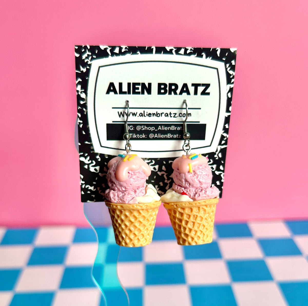 Ice Cream Earrings Food Earrings Funky Earrings Fun Earrings