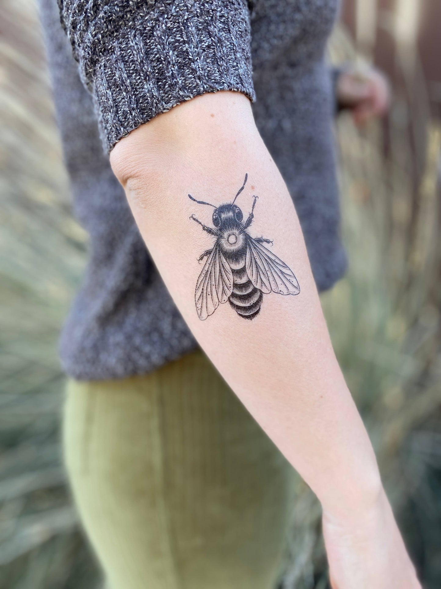 Nature Tats - Big Bee Temporary Tattoo: 1-Pack