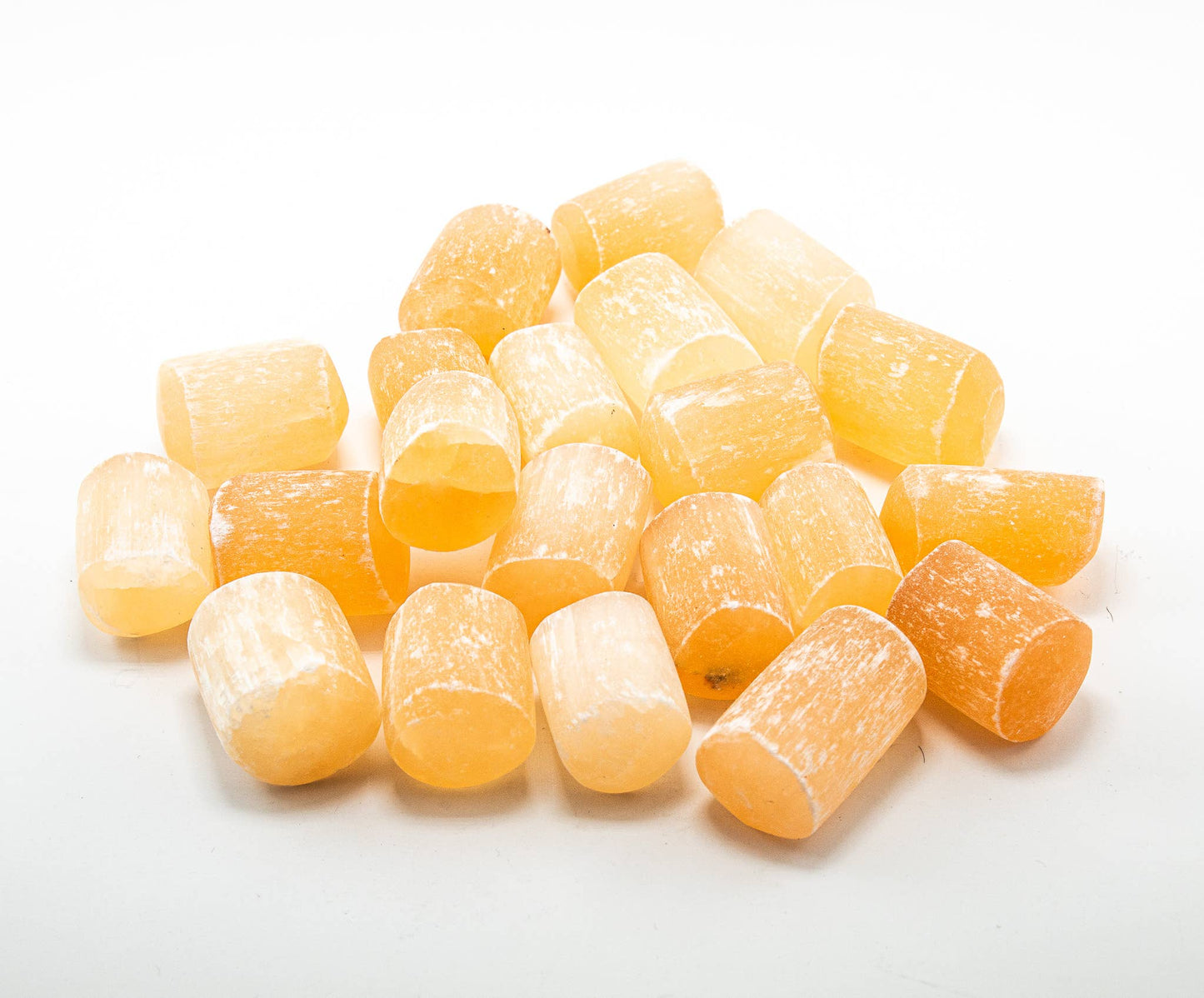 Selenite Tumbled White and Orange 1/2Kilo-1lbs: White