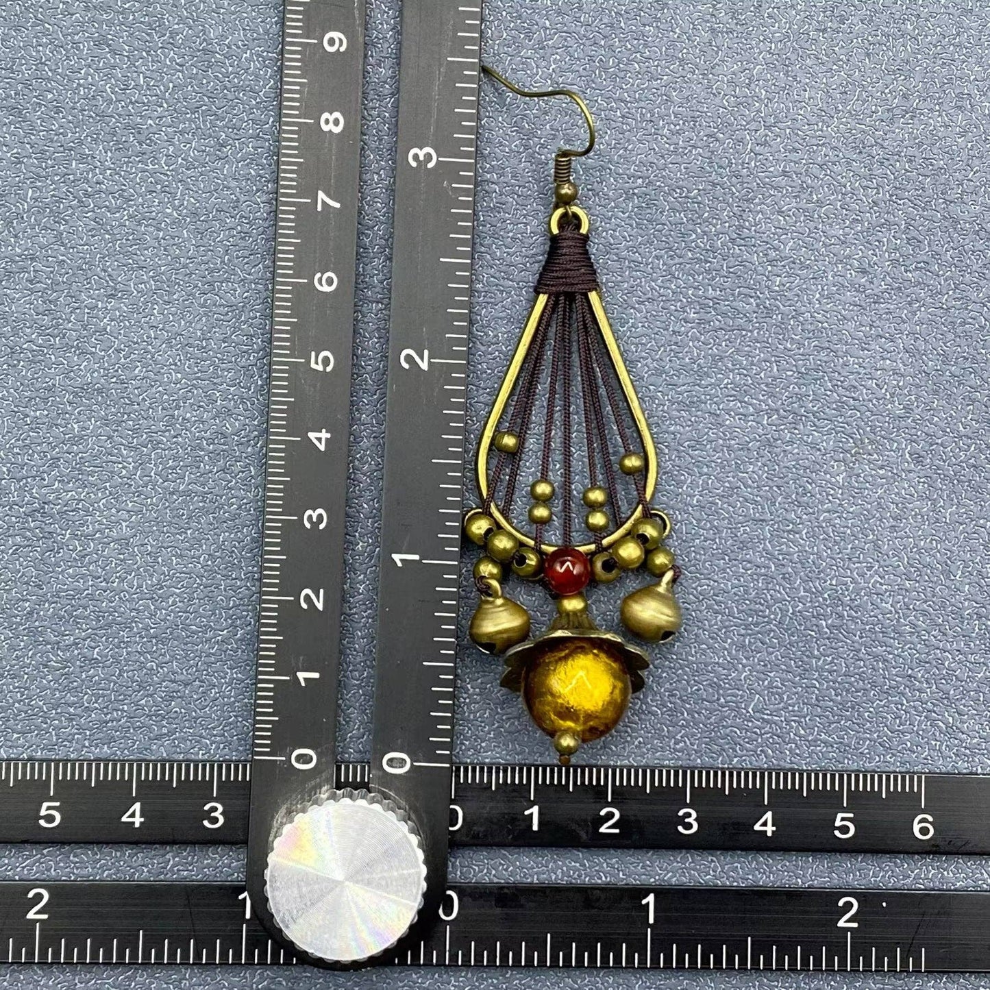 Vintage Rope Weaven Metal Bell Dangle Earrings