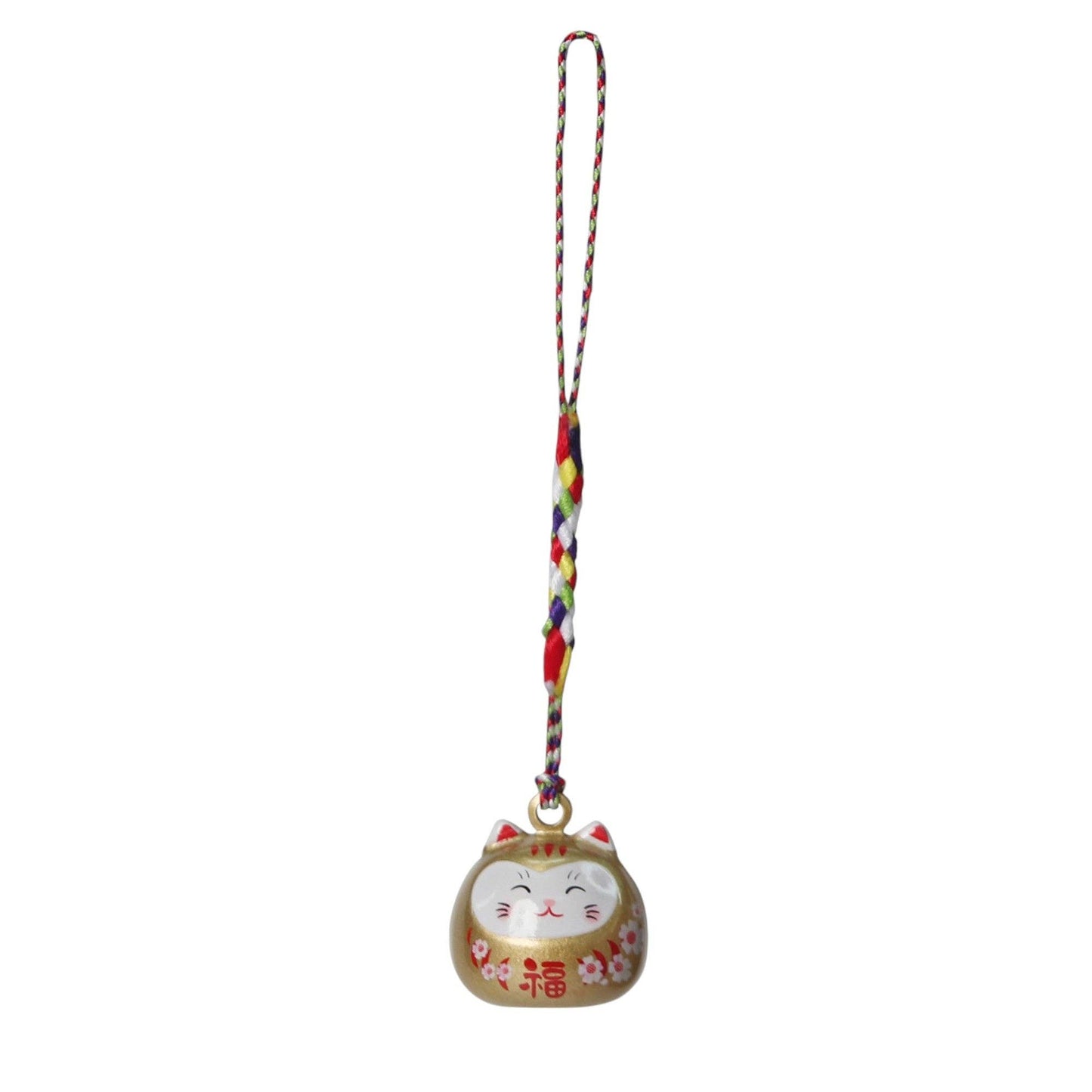 Daruma Cat Bell Charm