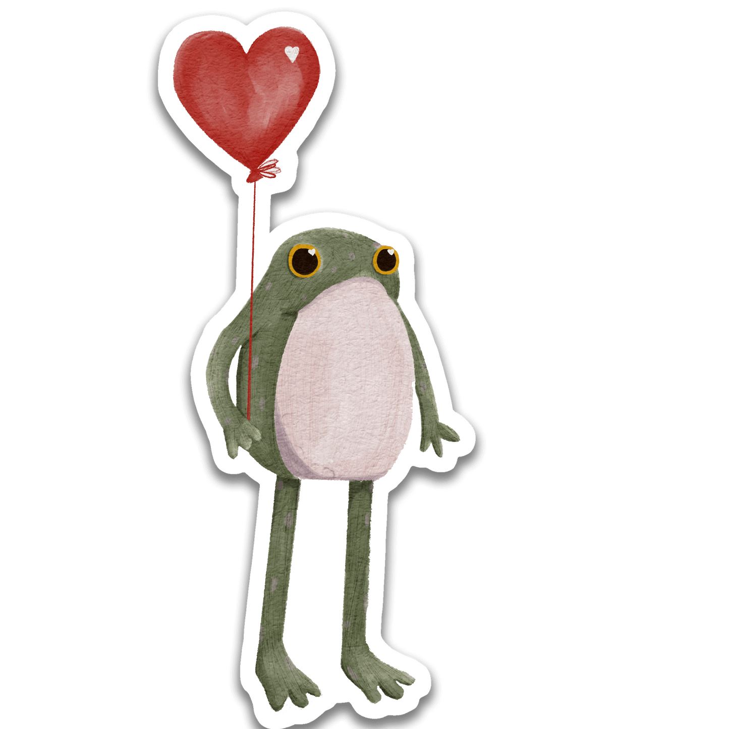 Stickers - S Finn - Hopeful Valentine Frog - 1.4 x 3