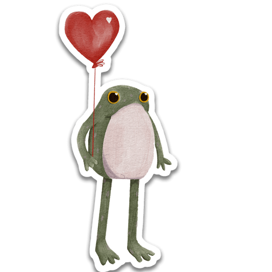 Stickers - S Finn - Hopeful Valentine Frog - 1.4 x 3