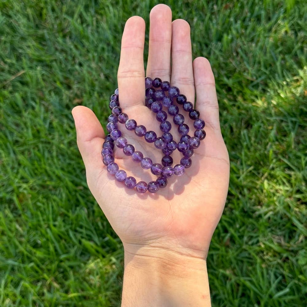 Energy Beads - 8mm Amethyst- Bracelet Bracelet