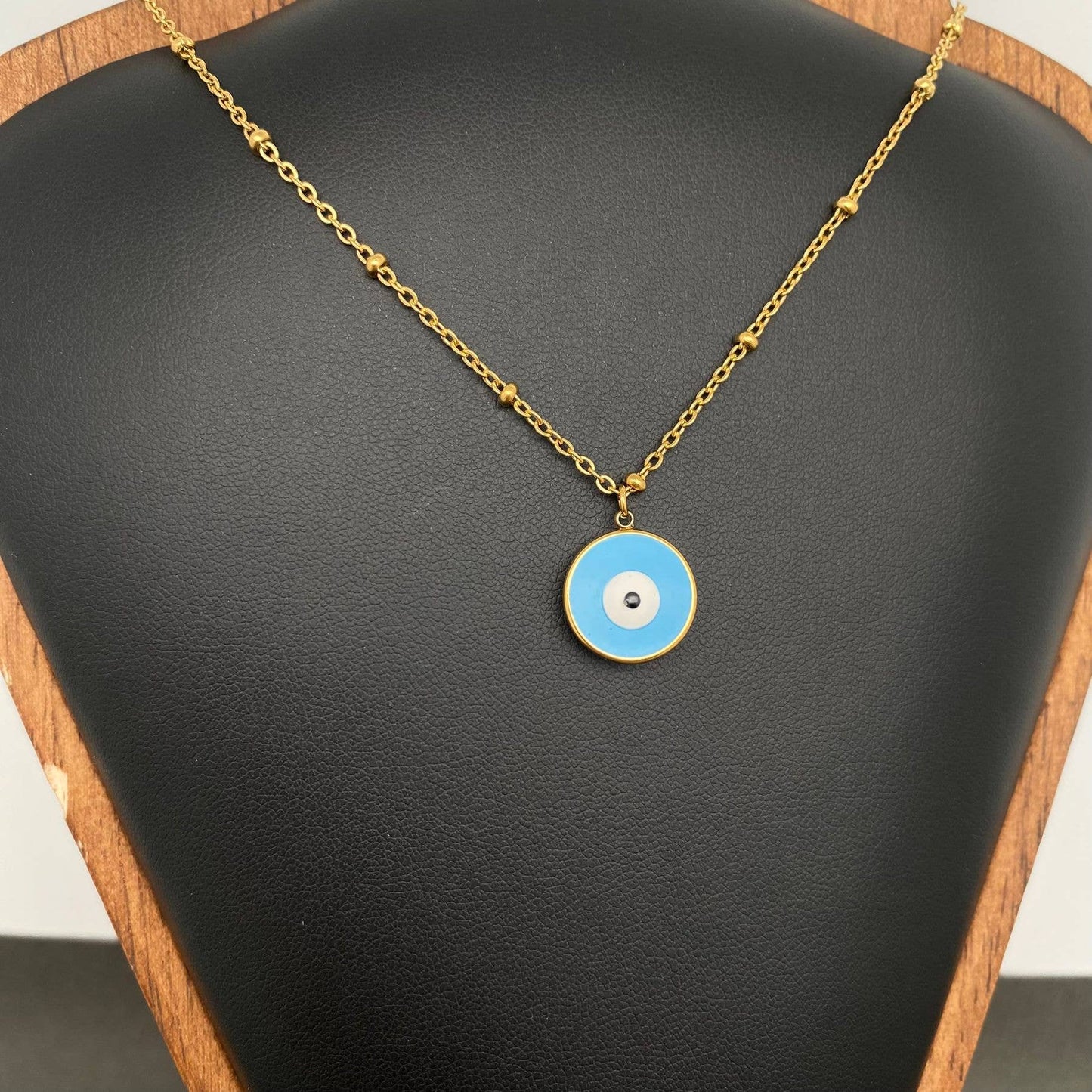 Enamel Evil Eye Necklace