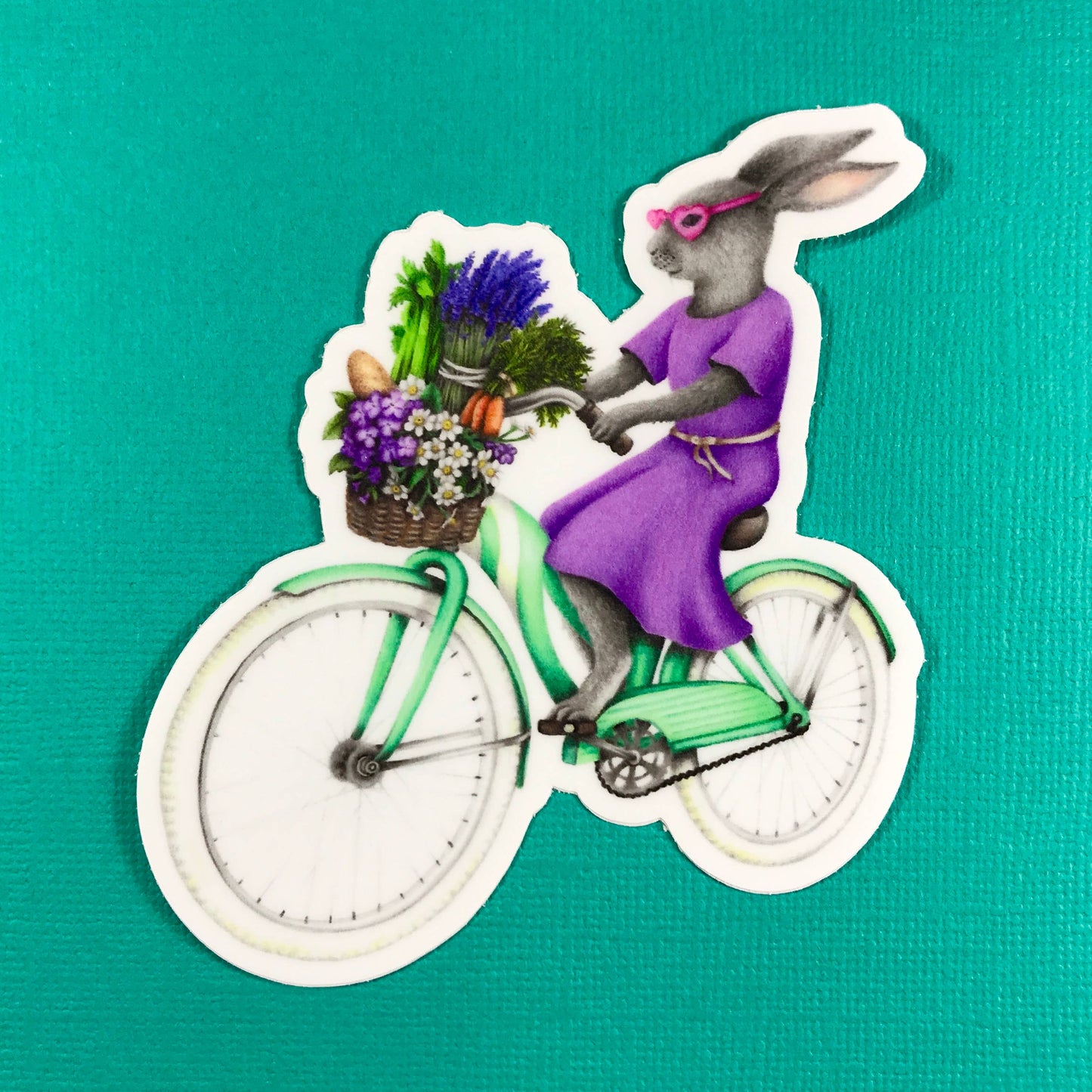 Stickers - Abundance Illustration - Bunny on Bike