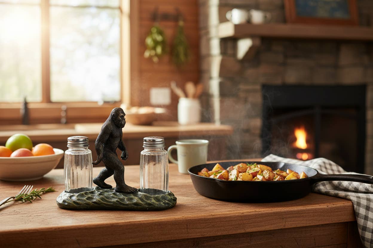 Bigfoot Sasquatch Cryptid Salt and Pepper Shaker Holder Set