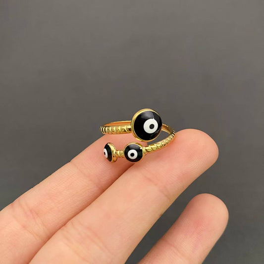 Turkish Eye Ring - Black (Evil Eye)