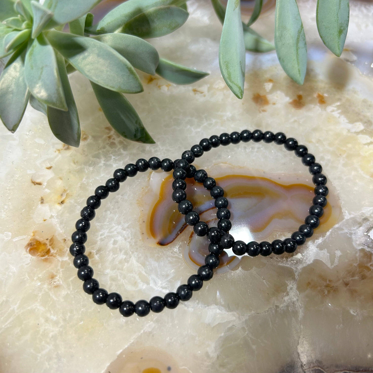 Shungite Stretch Bead Bracelets 6mm