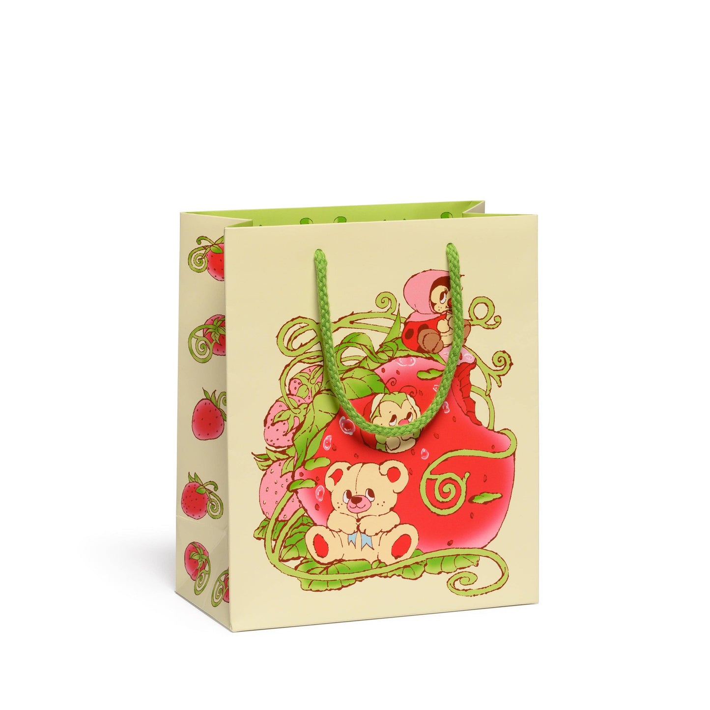 Gift Bag - Red Cap - Strawberry Critters - Small