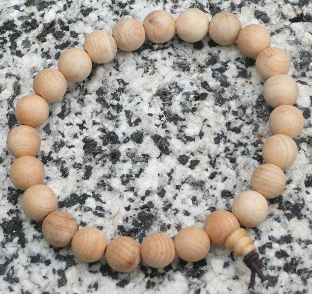 Beaded Bracelet - Cypress Wood - Wrist Mala - 10mm