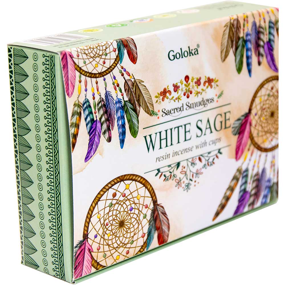 Goloka Sacred Smudges Resin Cups - White Sage (Pack of 6)